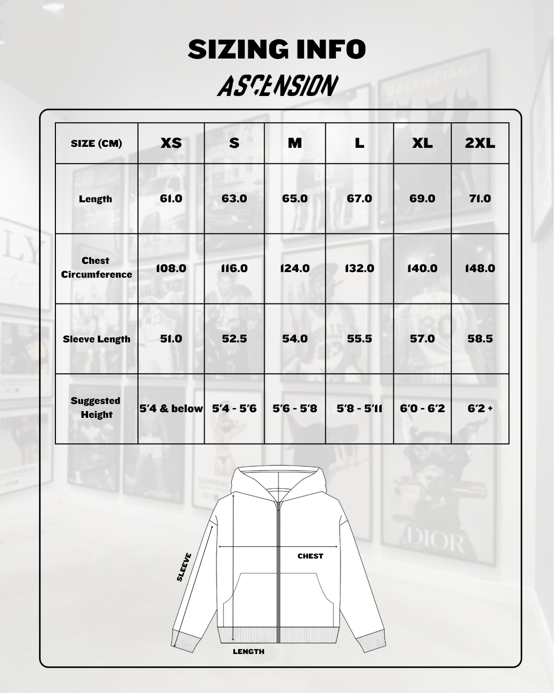 Ascension Signature Zip Hoodie — Black